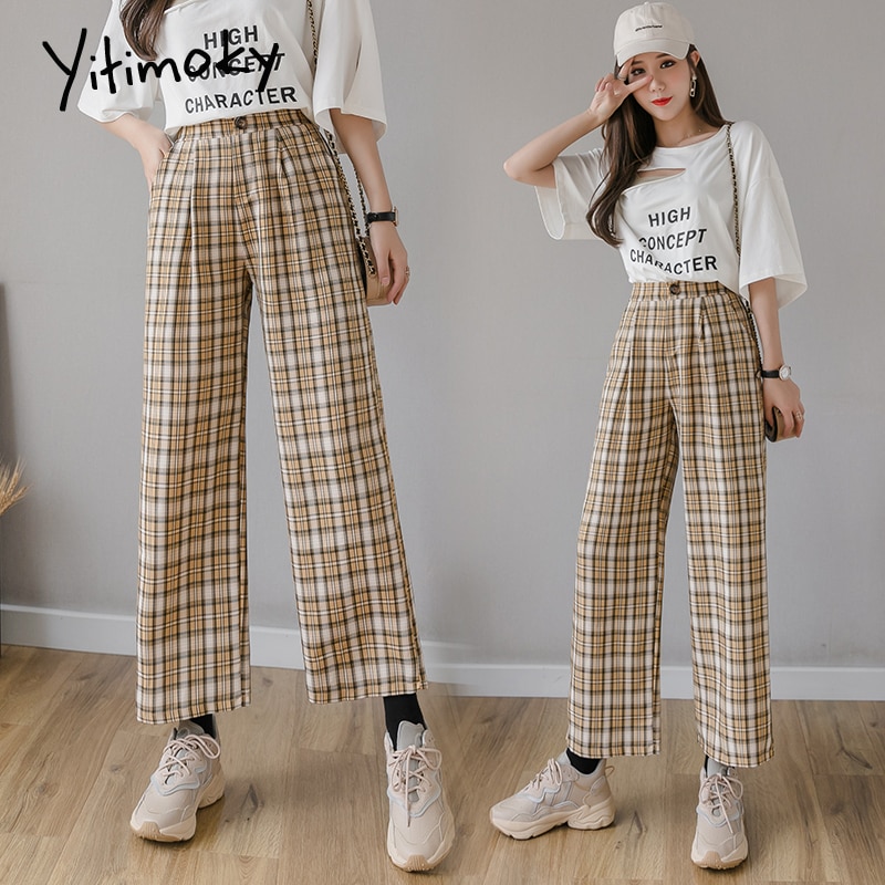 vintage plaid pants womens