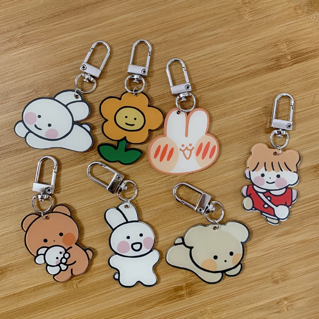 Korean Ins Cute Rabbit Acrylic Keychain Shopee Philippines