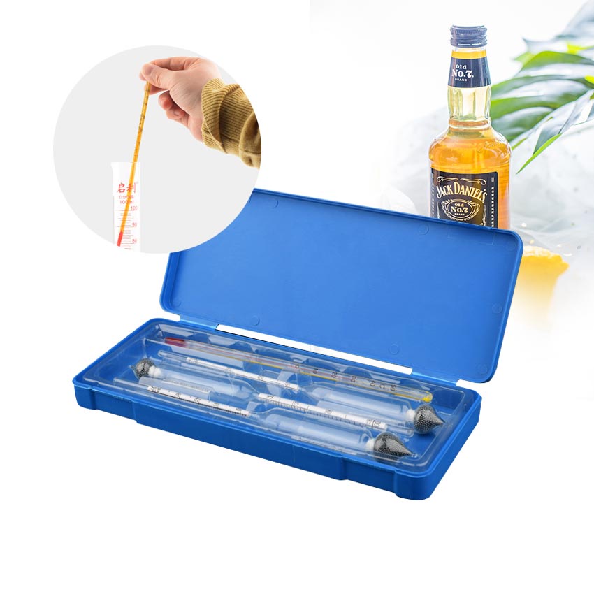3 Pcs/Set Alcohol Tester Hydrometer Alcohol Meter 0-100% Concentration Meter + Thermometer