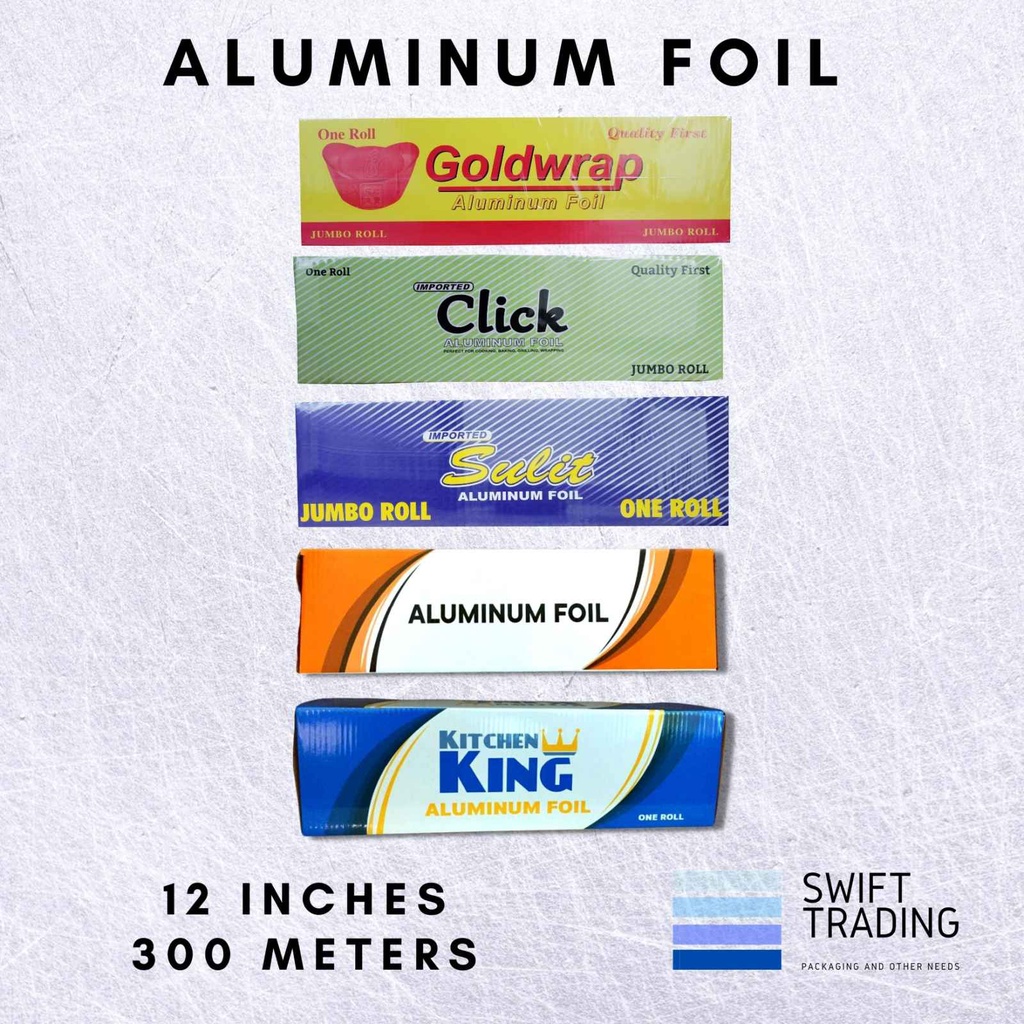 Food Grade Aluminum Foil Sulit / Click / Goldwrap Brand Jumbo Roll 300M ...