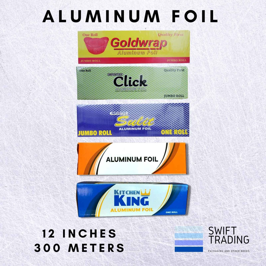 Food Grade Aluminum Foil Sulit / Click / Goldwrap Brand Jumbo Roll 300M