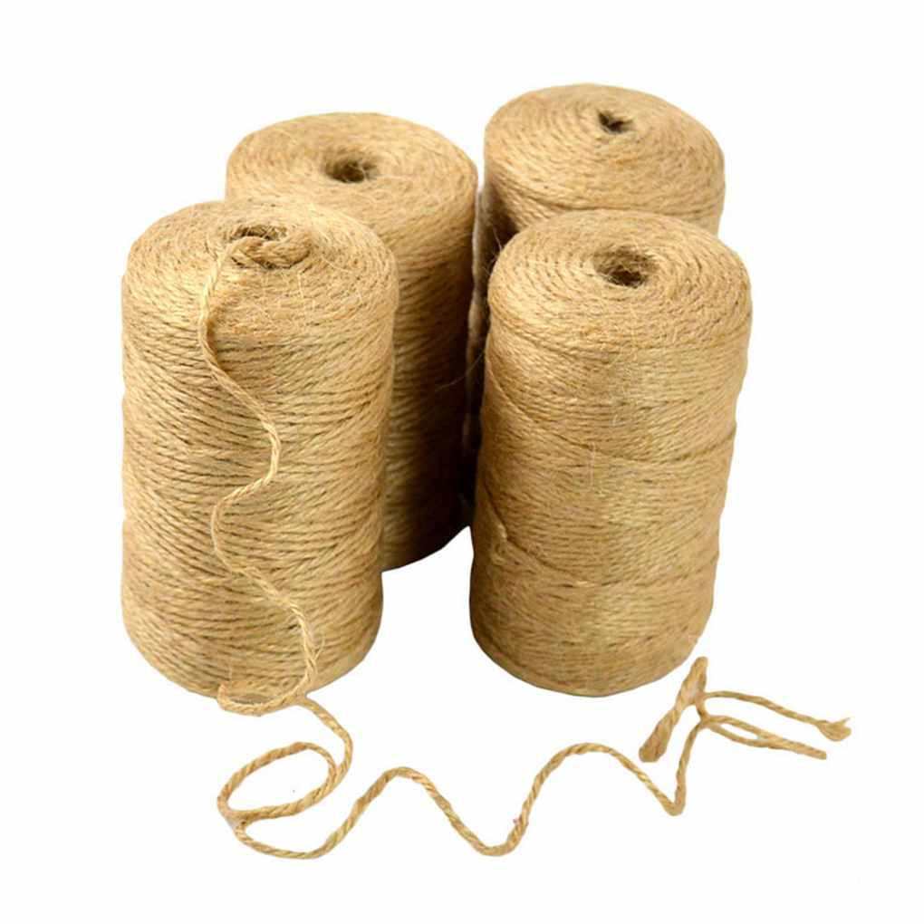 2mm 150M Length Natural Jute Twine Thick String 3Ply Rope DIY Arts