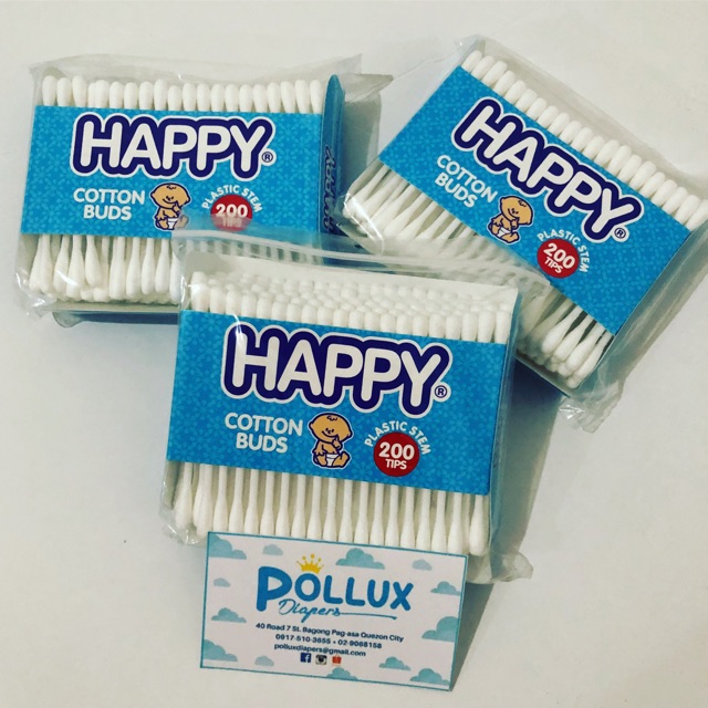 Happy Cotton Buds Plastic Stem 200 Tips Shopee Philippines