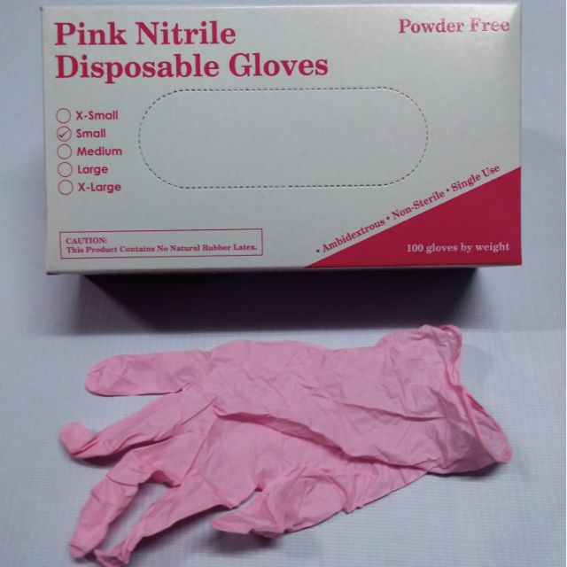 pink disposable gloves