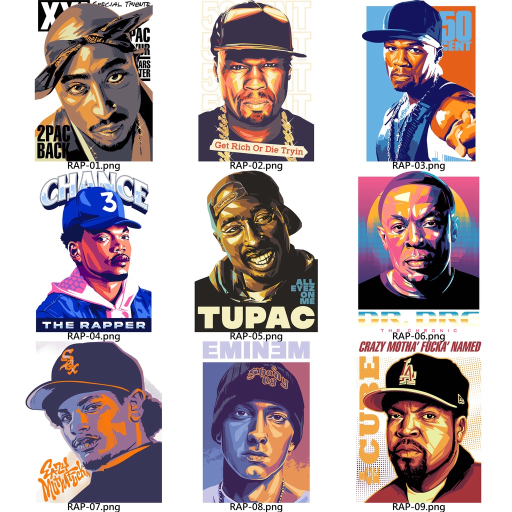 DTF Rap-Tupac Sticker - ReadyToPress - A3Size | Shopee Philippines