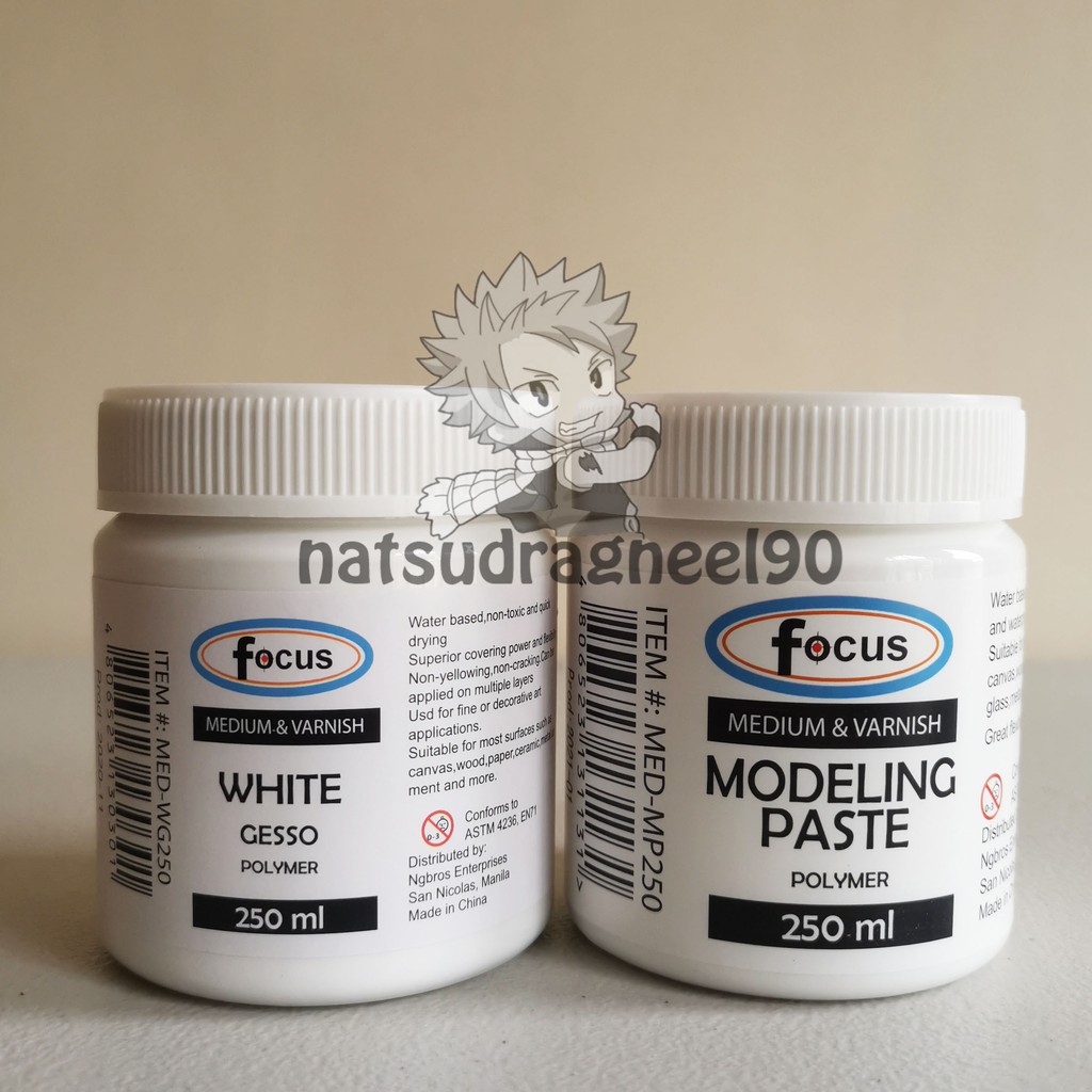 Focus White Gesso Polymer & Modeling Paste Polymer [250ml] Shopee
