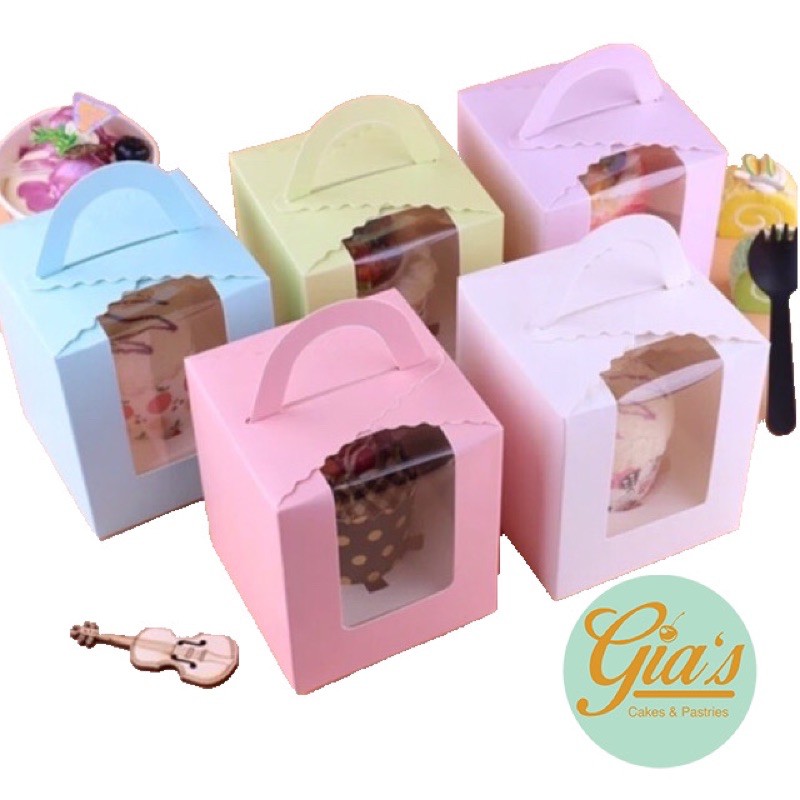 10PCS Solo Cupcake box /Cookie box/Pastry box/gift box (Holder included