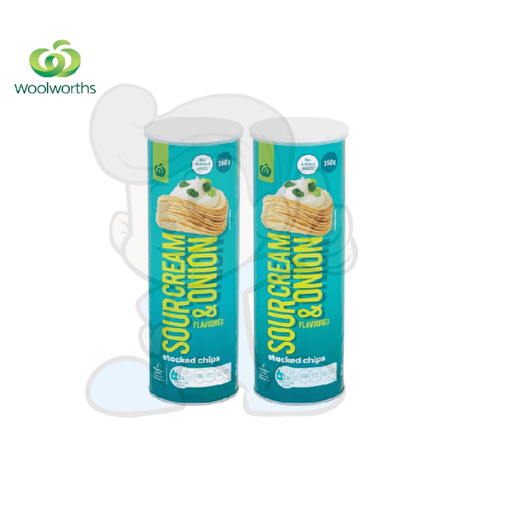 Woolworths Sour Cream and Onion Flavored Stocked Chips (2 x 160 g