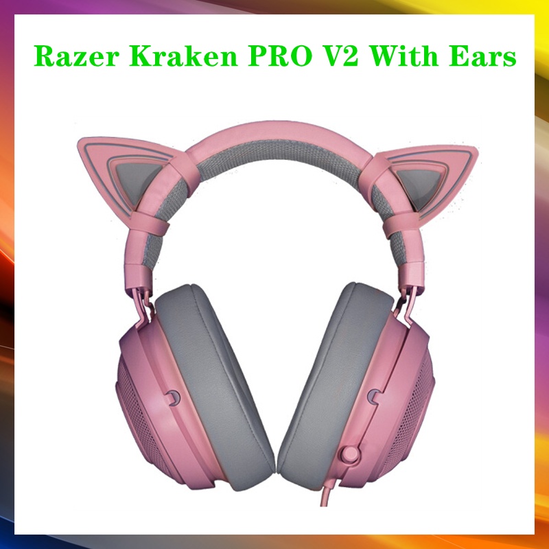 Razer Kraken Pro V2 Competitive Gaming Headset Pink With Cat Ear Shopee Philippines