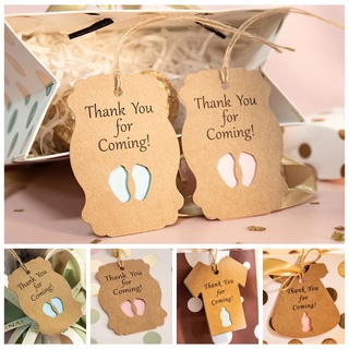 ๑50pcs Baby Shower Tag Labels Thank You for Coming Tags New Born Boy Girl 1st Birthday Party Decorat #1