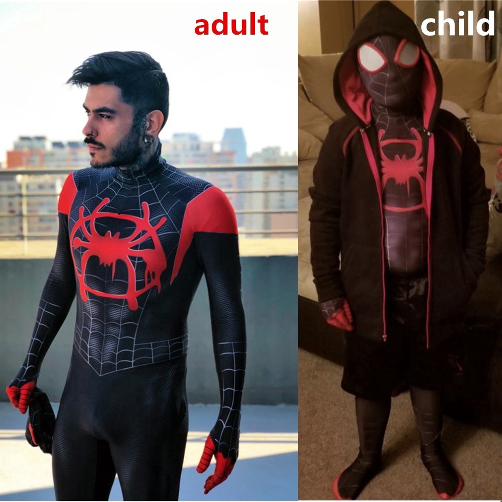 Spider-Man Into The Spider Verse Cosplay Costume Miles Morales 3D Printed  Bodysuit Zentai Suit | Shopee Philippines