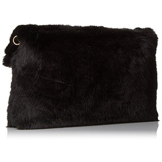 black faux fur clutch bag