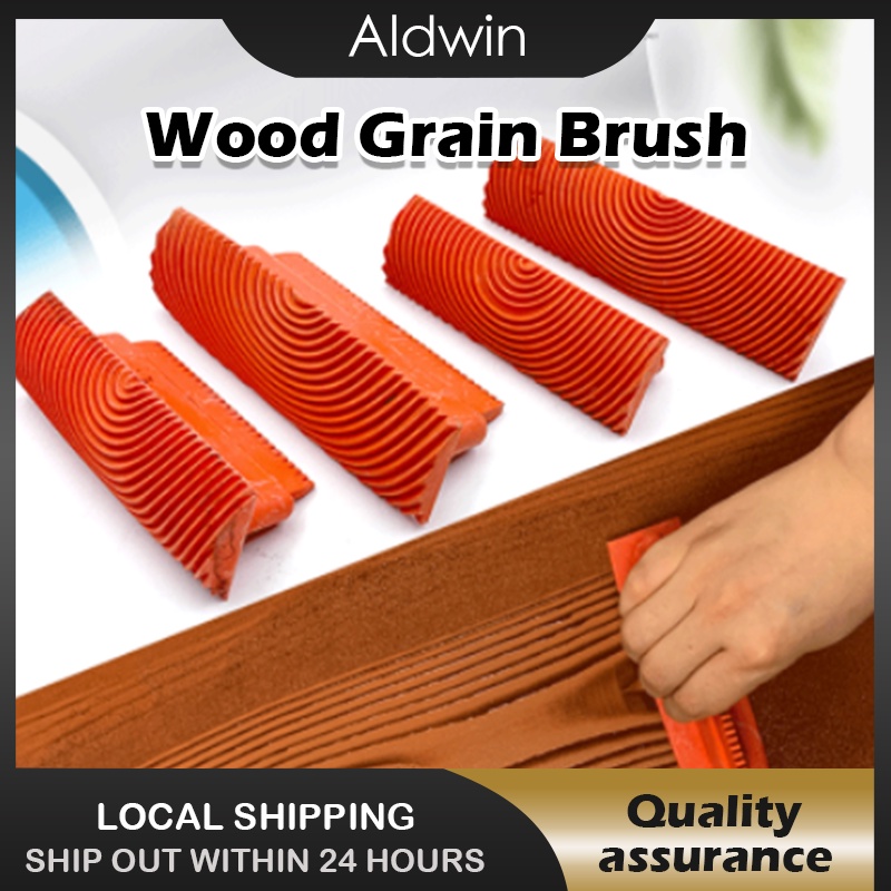 2Pcs Rubber Red Cylinder Roller Brush Tool Home Wood Grain Graining