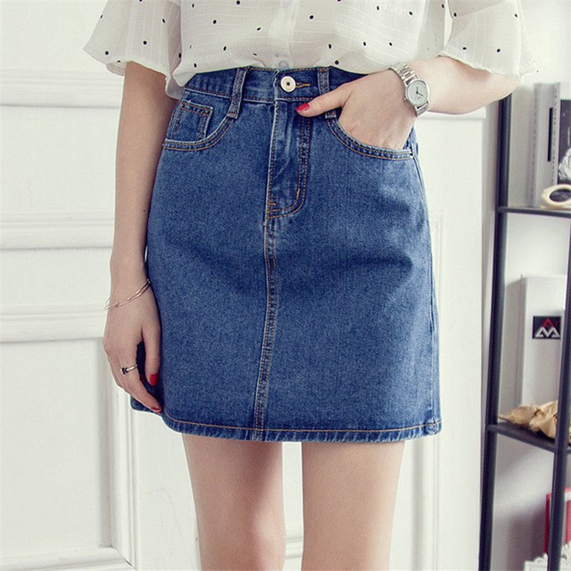 stretchy jean skirts