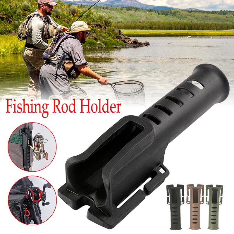 3 Colors Waist Belt Fish Poles Holder Clip/ Portable Pole Inserter