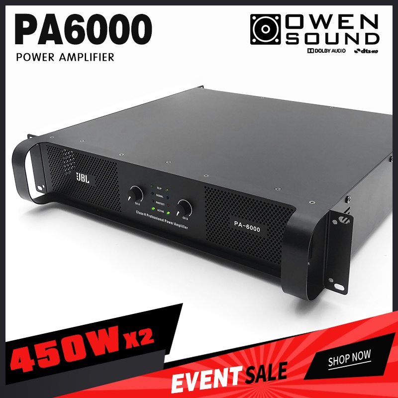 JBLPA6000 Stereo Power Amplifier Two channel amplifier 450 watts Power