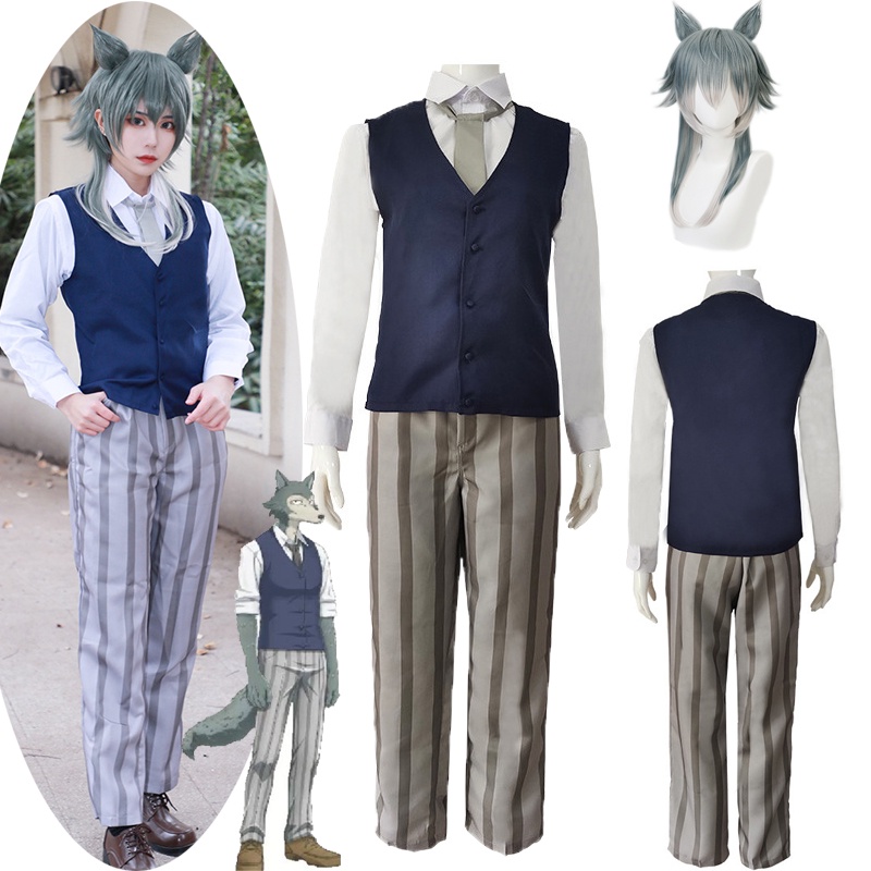 Beastars Legosi Cosplay Costume Uniform Cool Suit Grey Wolf Costume BEASTARS  Legoshi Wigs Wolf Ears | Shopee Philippines