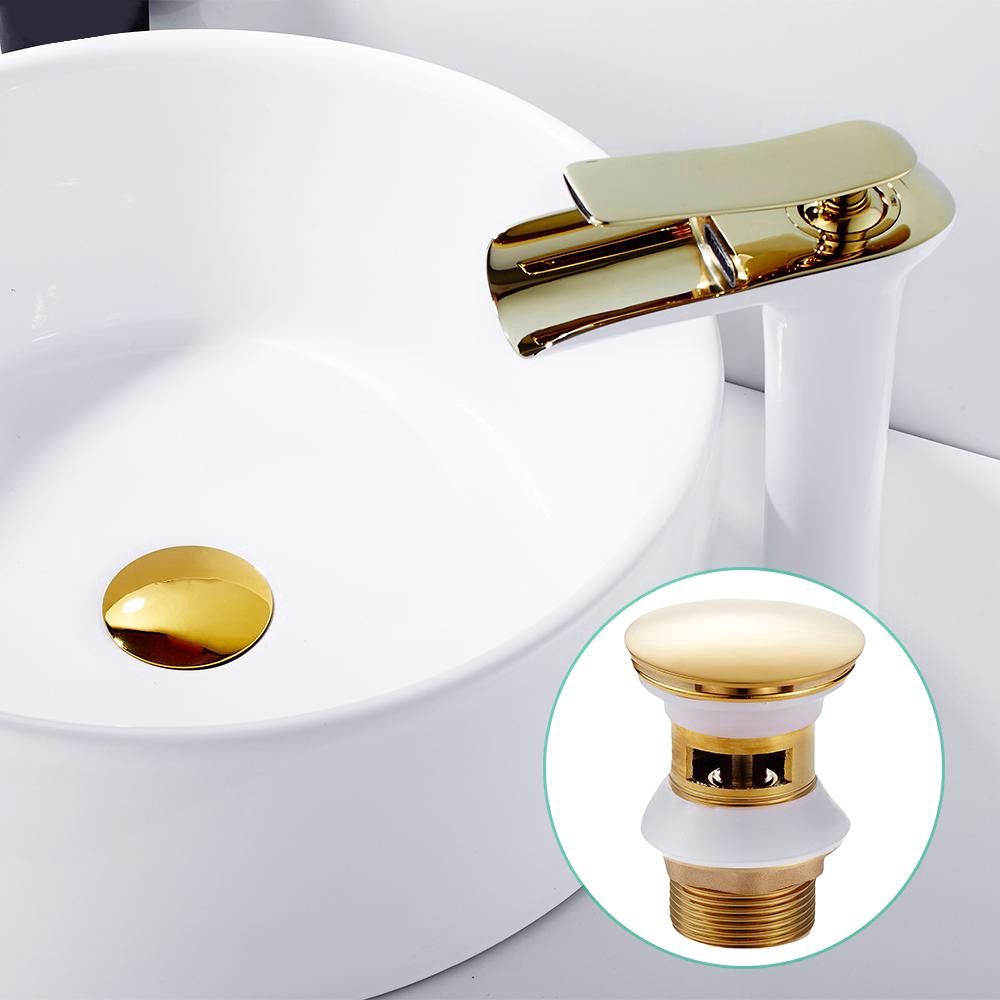 Bathroom Basin Sink Pop Up Drain Brass Without Overflow Vanity Sink Waste Drainer Chrome Black Antique Gold Sink Stopper Shopee Philippines