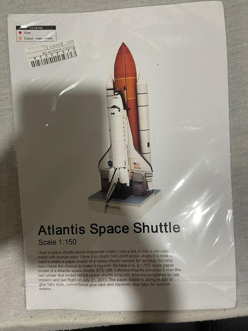 1:150 Scale Space Shuttle Atlantis 3D Puzzle Paper Model Gift Hot DIY K9R3 