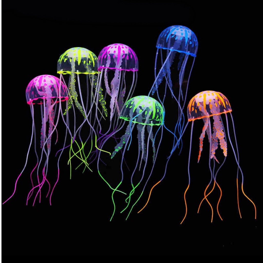 【Petcher】 Aquarium Artificial Jellyfish - Floating and Glowing Jellyfish Artificial Fish Tank Decor