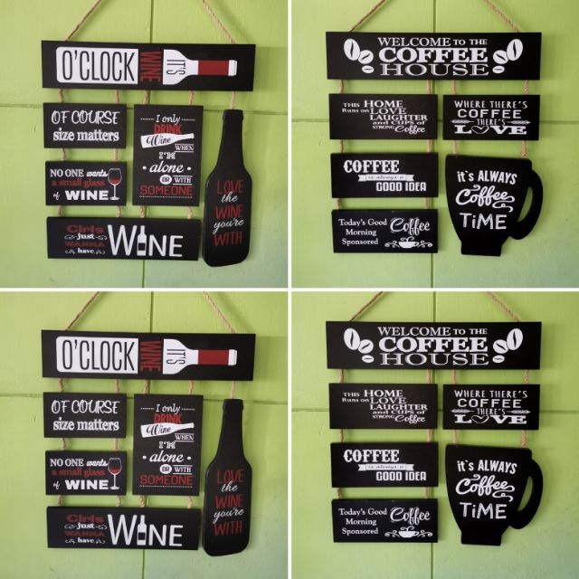 Wooden Hanging Wall Decors for Coffee Station and Wine Bar  x 14 inches  | Shopee Philippines