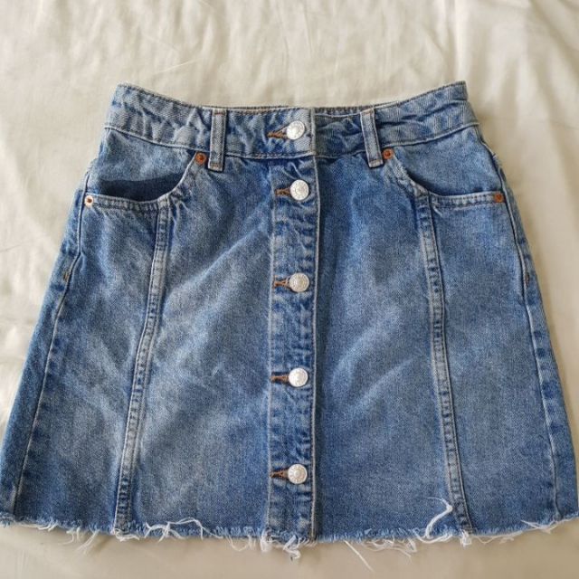 topshop moto denim skirt