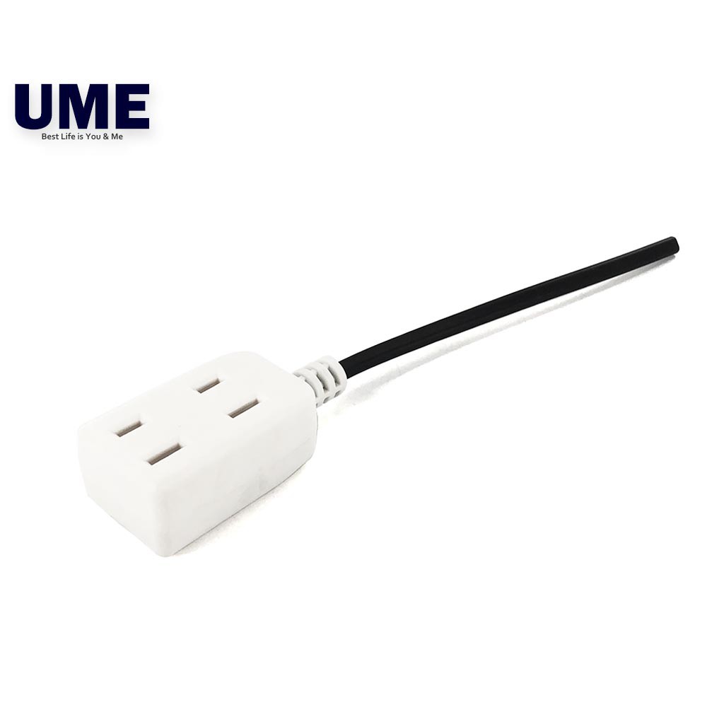 3 Gang AC Cord 2 Pin Female Plug with Wire Wall Universal Travel Power ...
