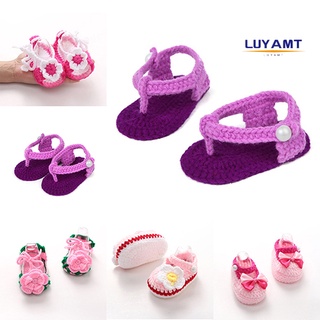 LU Fashion Cute Girls Infant Toddler Knitted Crochet Cotton Sock Lovely Baby Shoes