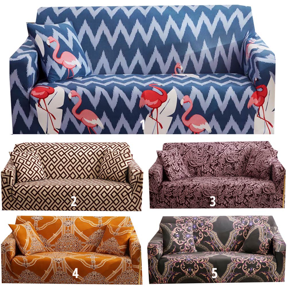 1/2/3/4 Seater Sofa Cover strech printed Slipcover Shopee Philippines