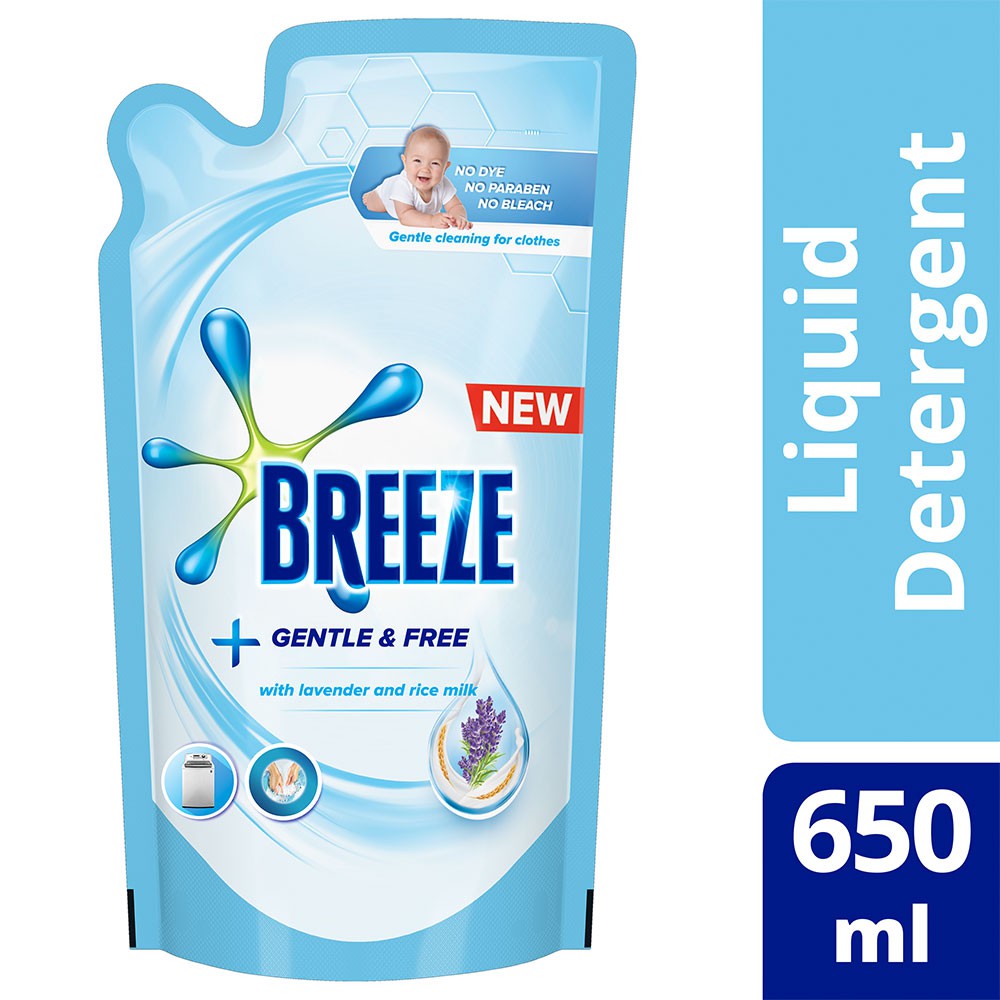 Breeze Liquid Detergent Gentle and Free 650ml Pouch Shopee Philippines