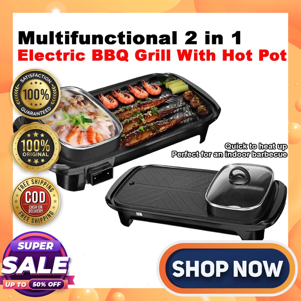 High quality Original 2in1 Electric Samgyupsal Nonstick Grill Pan