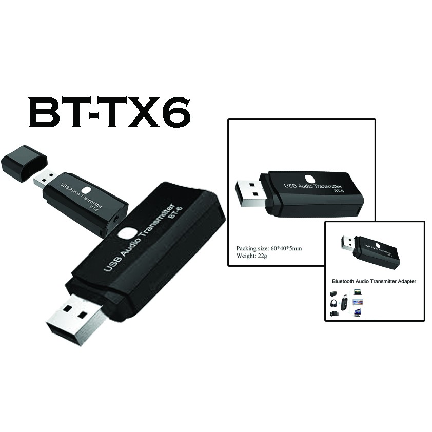 BT-TX6 Wireless Adapter Audio Receiver Transmitter Bluetooth AUX ...