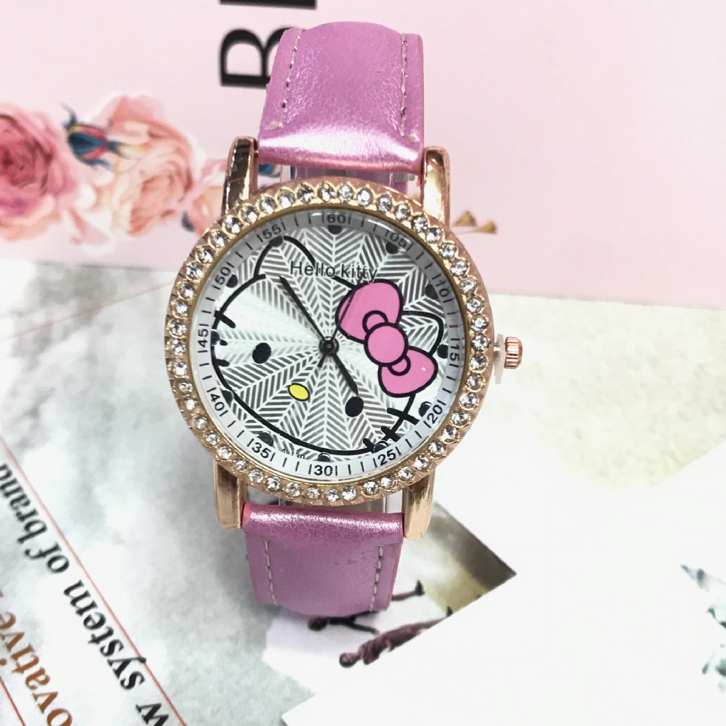 Kids Watch Pink Girls Watch Hello  Kitty  Watch Jam Tangan  