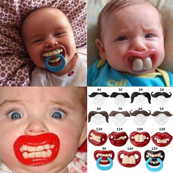 funny baby pacifiers teeth