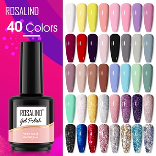 ROSALIND Nail Gel 40 colors 15ml 01~20 Soak Off Gel Polish Bright For Nail Art Design LED/UV Lamp
