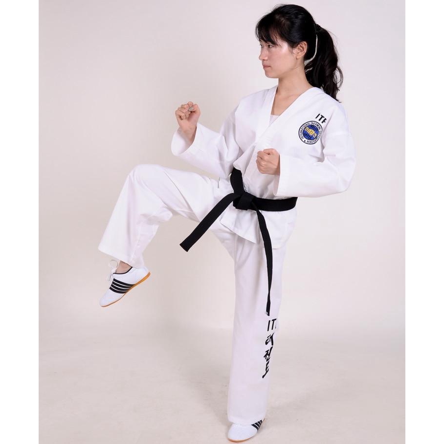 White Itf Taekwondo Uniform Taekwondo Karate Dobok Exquisite Shopee Philippines