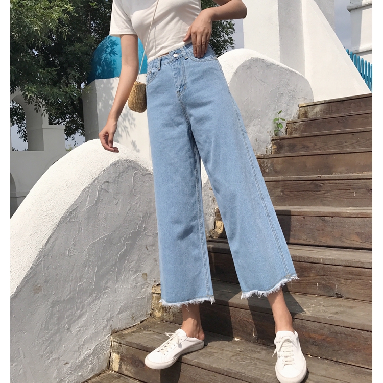 Women Jeans Wide Leg Pants High Waist 