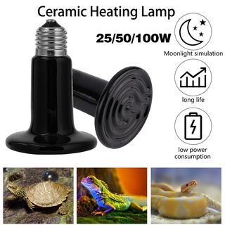 Pet Reptile Heating Bulb Far Infrared Ceramic Heating Lamp Reptile Brooder Heat Lamp 25/50/100W