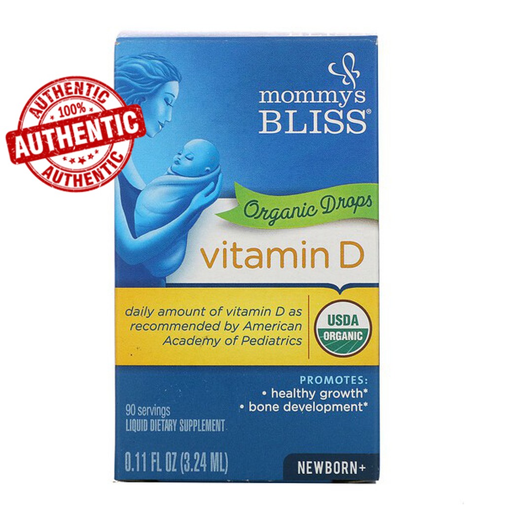 Mommy's Bliss, Vitamin D, Organic Drops, Newborn +, 0.11 fl oz (3.24 ml