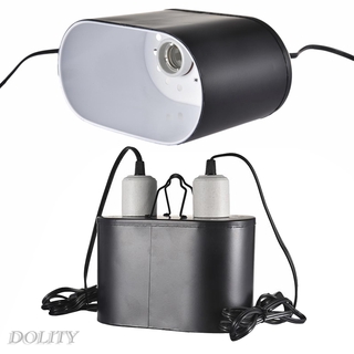 [DOLITY]Reptile Light Fixture Dome Dual Lamp Fixture Tropical for UVA UVB Heat Lamp
