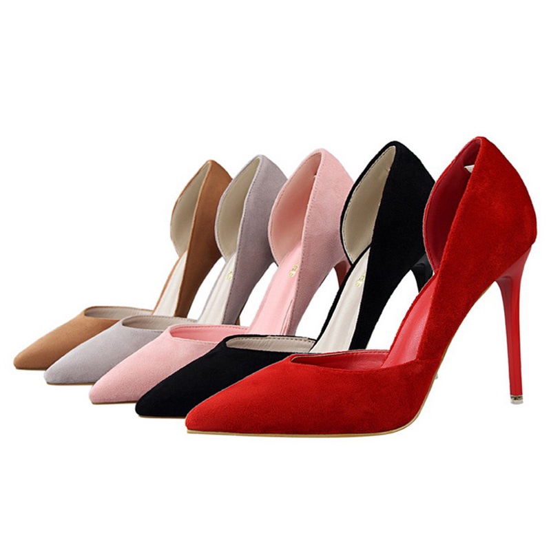 Boutique】BIGTREE Shoes Suede Woman Pumps Ladies Stiletto Women Shoes Red  Pink Black Wedding Shoes H | Shopee Philippines