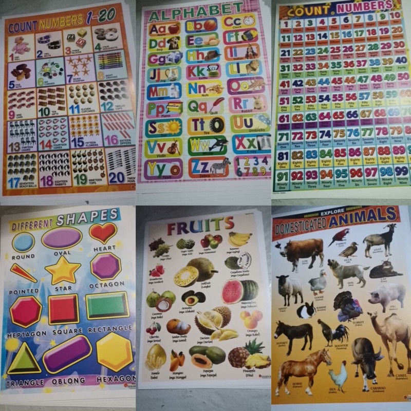 educational chart/ kid chart/ school chart/ baby chart | Shopee Philippines