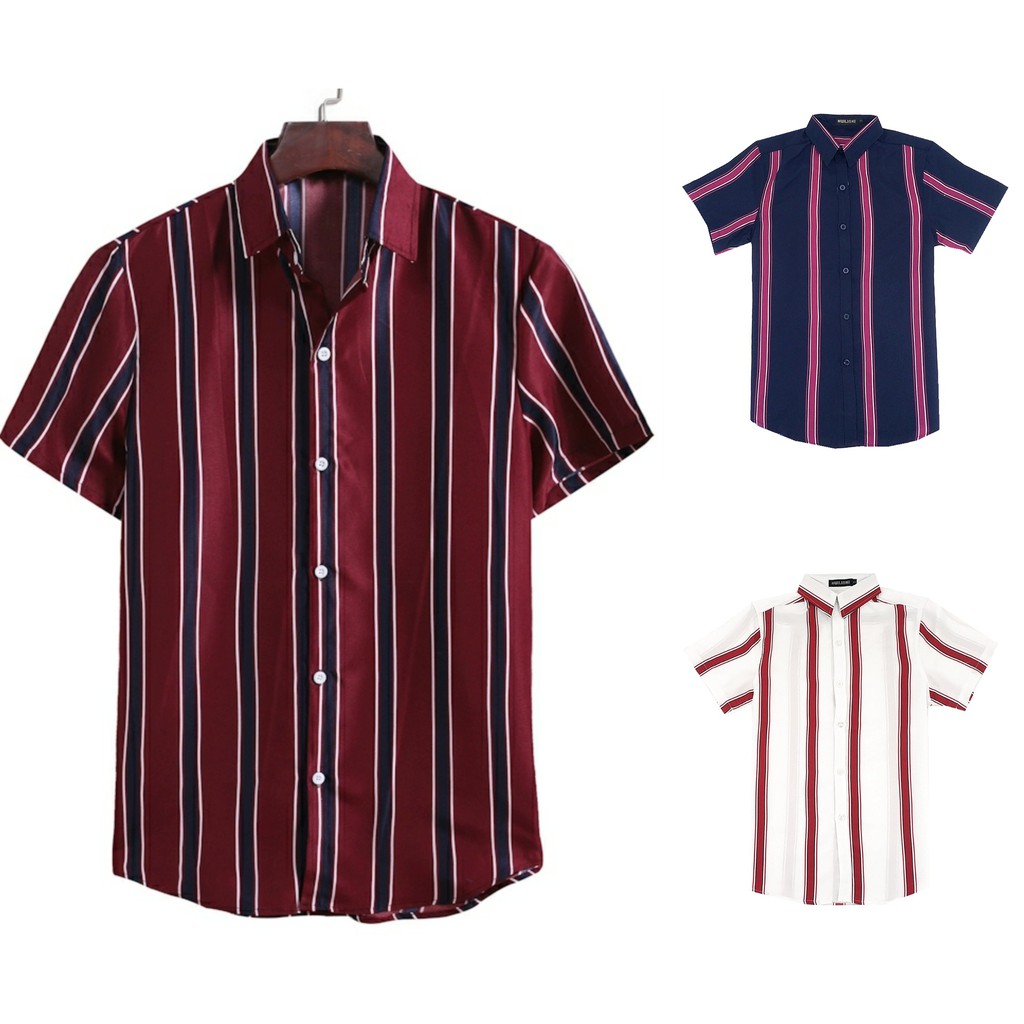 Huilishi Men's Stripe Short Sleeve Polo | Shopee Philippines