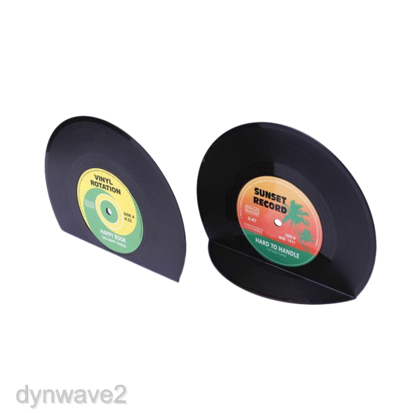 Pair of Heavy Duty ABS Bookends Book Ends Vinyl Record Book Stopper