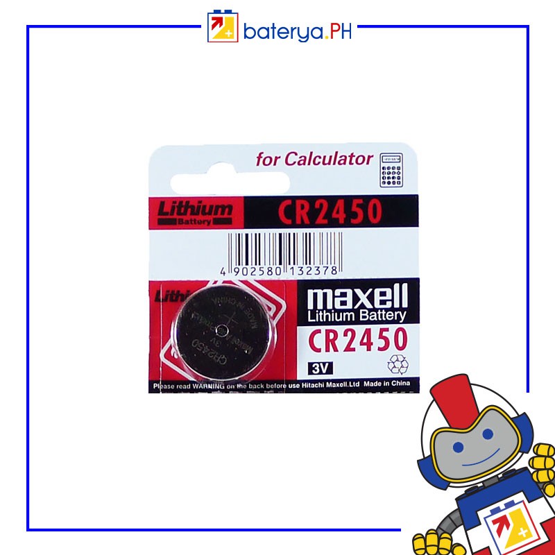 Maxell CR2450 3V Lithium Button Cell CR2450, DL2450, ECR2450, 2450 ...
