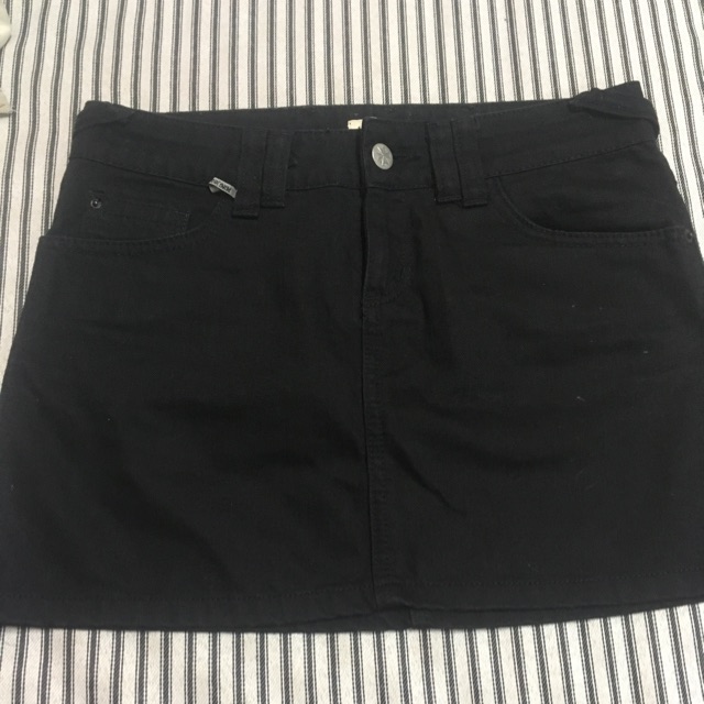 mango black denim skirt