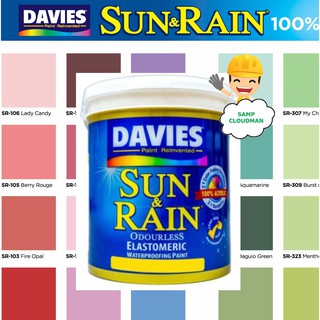 Davies Sun & Rain Elastomeric Paint Gallon 4 Liters Odorless Odourless Waterbased Water Based