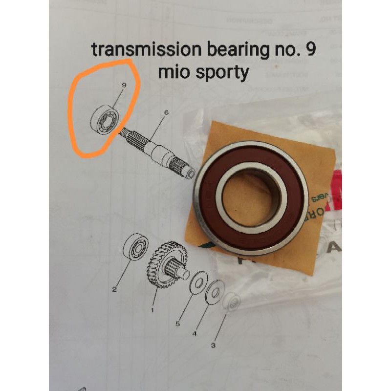 TRANSMISSION BEARING NO. 9(6004) MIO SPORTY 93306 054X9 ORIG. YAMAHA GENUINE Shopee Philippines