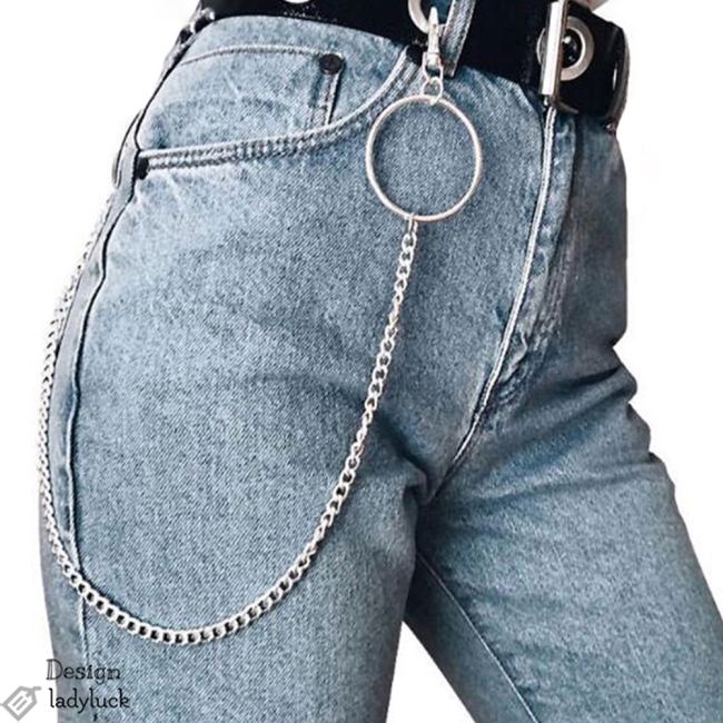 chain in jeans