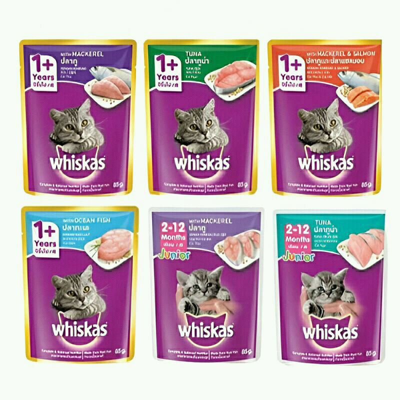 WHISKAS Tuna/Ocean Fish/Tuna&White Fish/Mackerel (Wet Food) Shopee